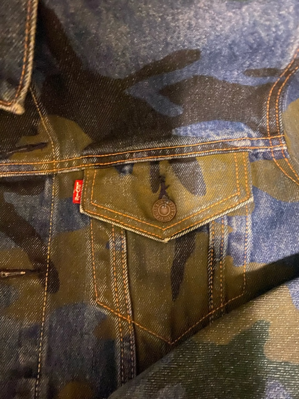 Levi's Blue and Green Camo Denim Jacket  Special Edition Only worn once - Picture 7 of 13